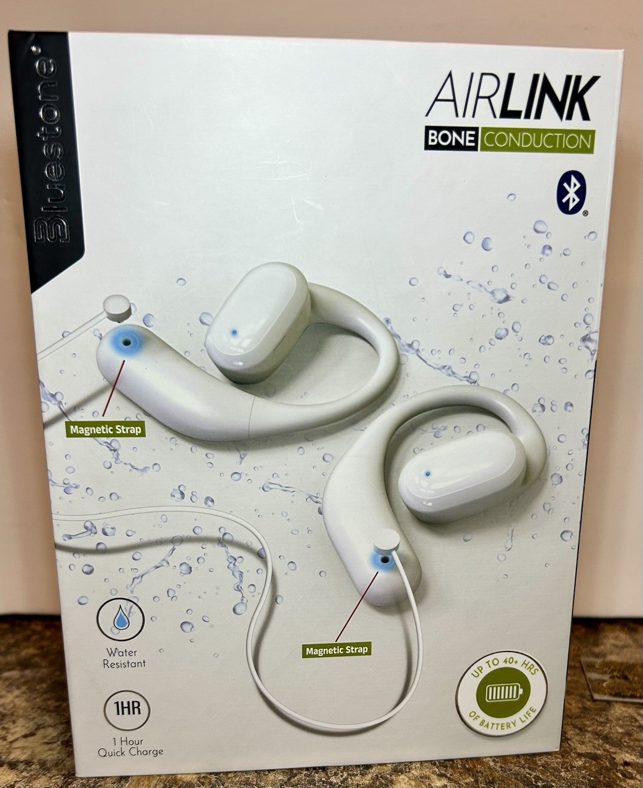 Bluestone Airlink Bone Conduction Bluetooth Headphones White Water Resistant
