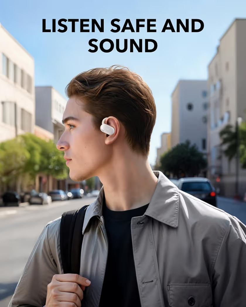 soundcore 20i by Anker Open-Ear Headphones, Adjustable Ear Hooks, Ultra-Comfort,