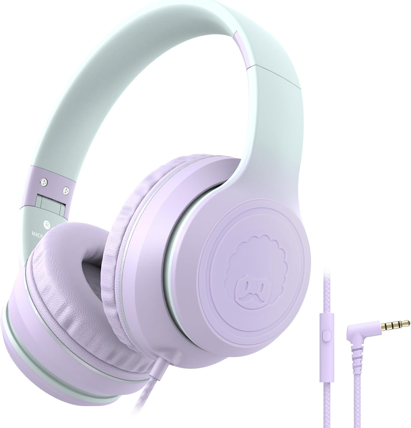 Rockpapa L22 Wired Headphones for Kids Girls Boys Women with Microphone, Foldabl