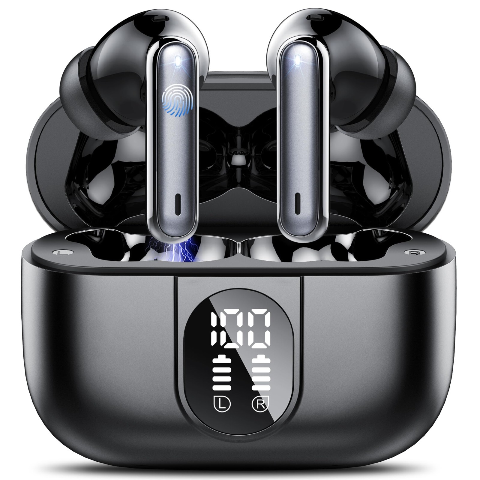 Real-Time AI Translation Earbuds, 3-in-1 Bluetooth 5.3, 164 Languages, 40H Batte