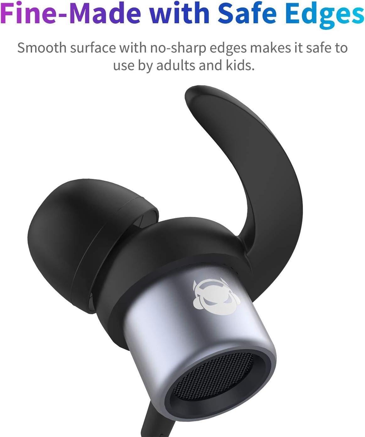 Noise Cancelling Headphones Wired Earbuds For Kids And Adults Silver gray