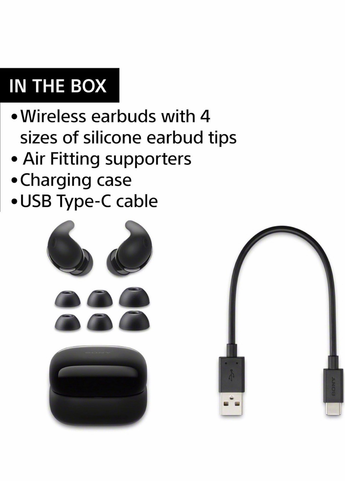 Sony LinkBuds Fit Truly Wireless Noise Canceling Earbud Headphones – White