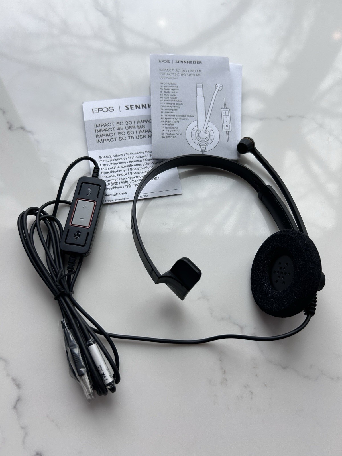 EPOS I Sennheiser IMPACT SC 30 USB ML Mono Headset On Ear Black with Orange