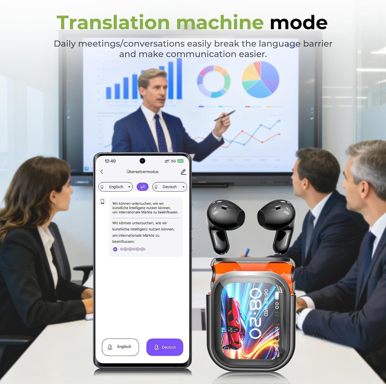 Real-Time Language Translator Earbuds NE20—Supports 135 Languages for Travel