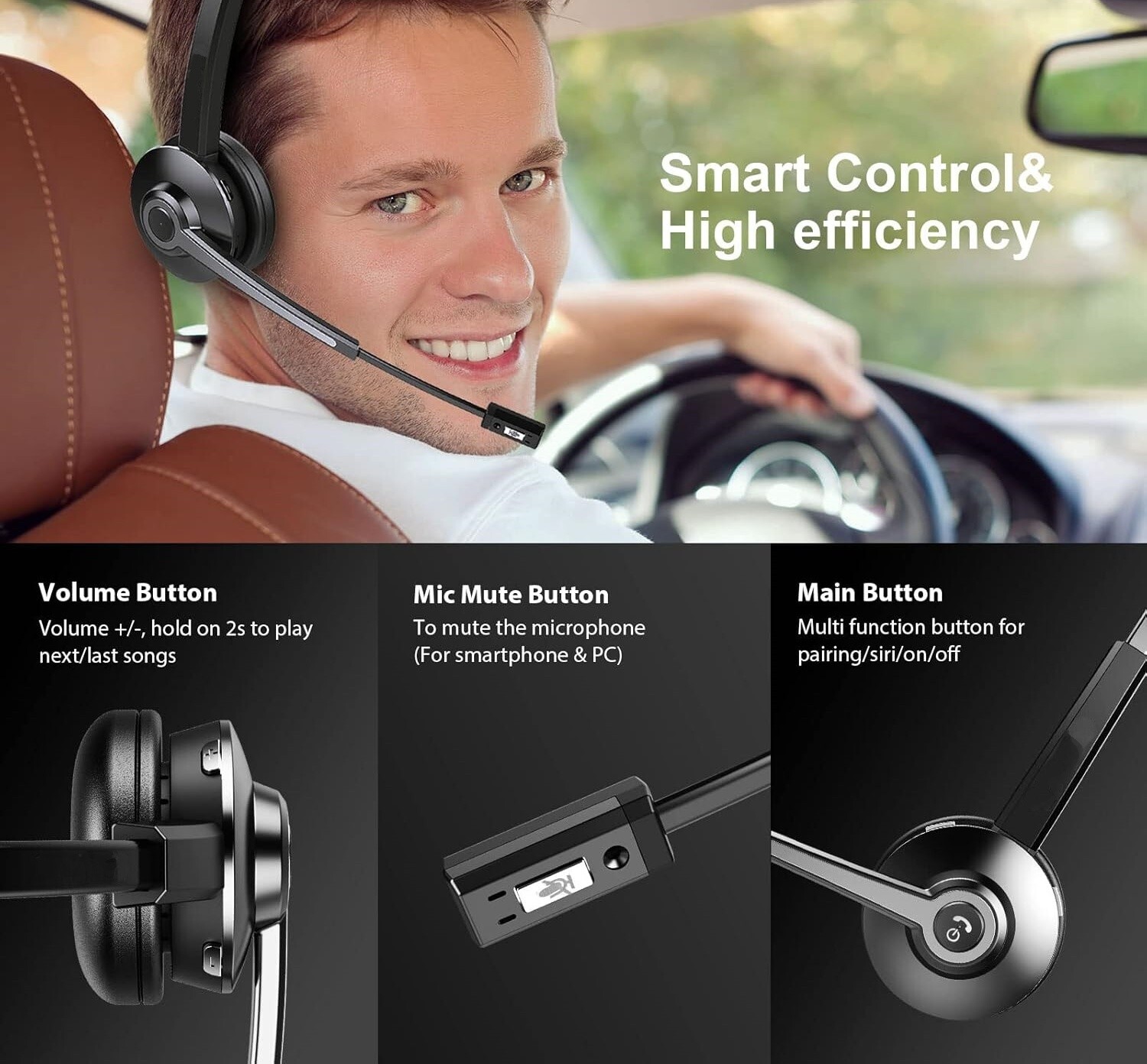 Auriculares inalámbricos con micrófono con cancelación de ruido y adaptador USB