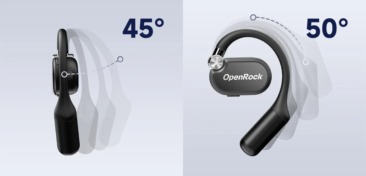 OpenRock X Open-Ear Headphones Bluetooth 5.3 Wireless Over-Ear Earbuds | Black