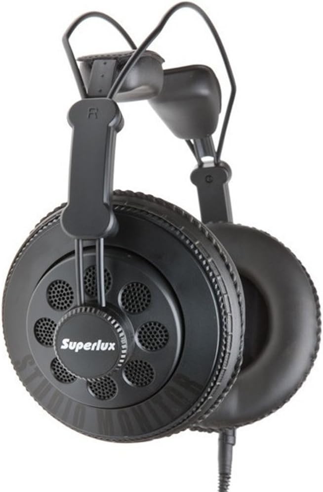 Black Semi-Open Studio Headphones – 50mm Neodymium Drivers