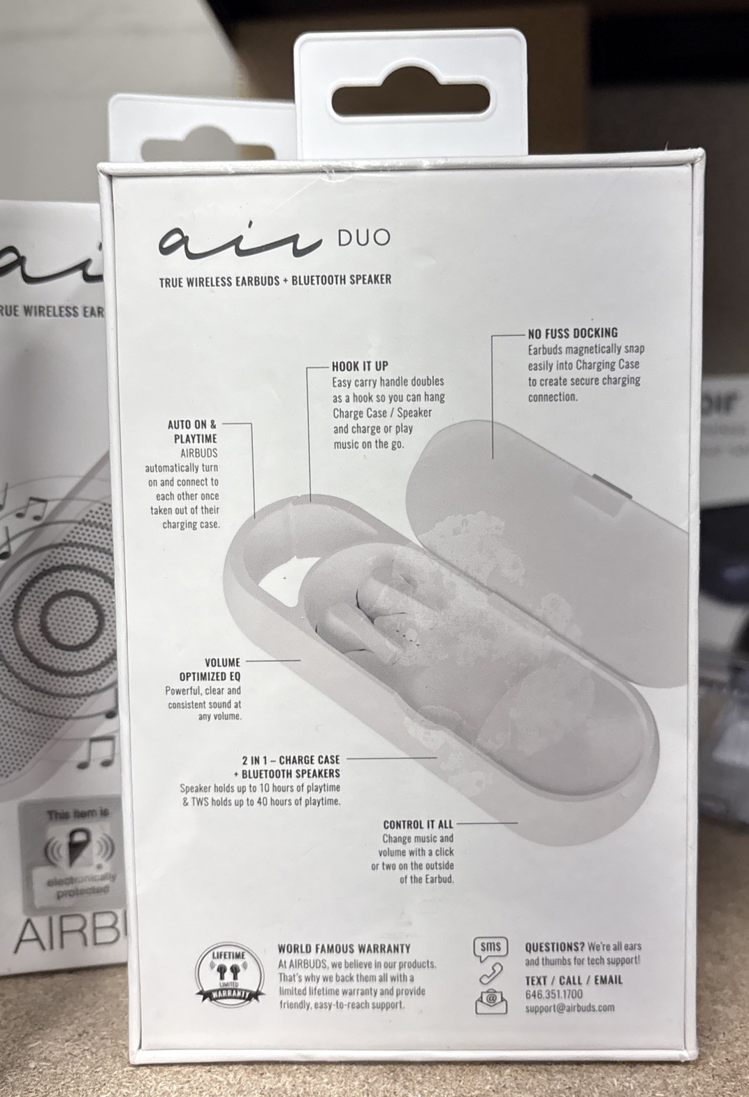air DUO Airbuds – 2 In 1 Speaker & Wireless Earbuds. White.