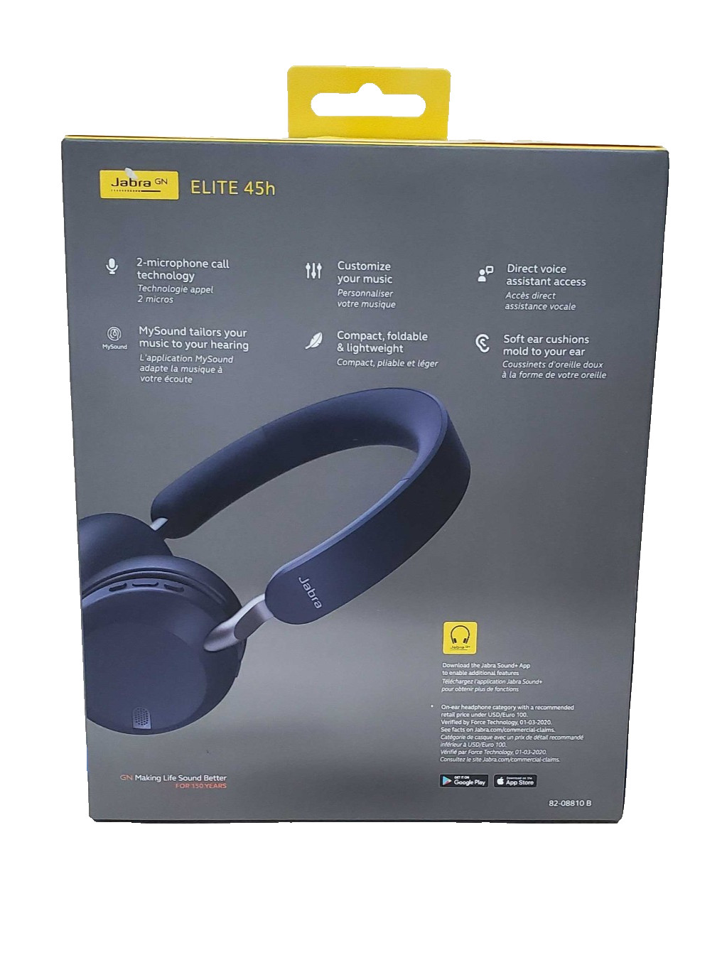 Jabra Elite 45h Wireless Bluetooth On-Ear Headphones Navy