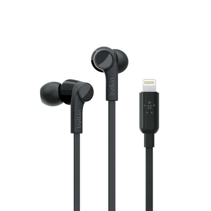 Belkin SoundForm Wired Earphones Lightning for iPhone & iPad MFi Certified Black