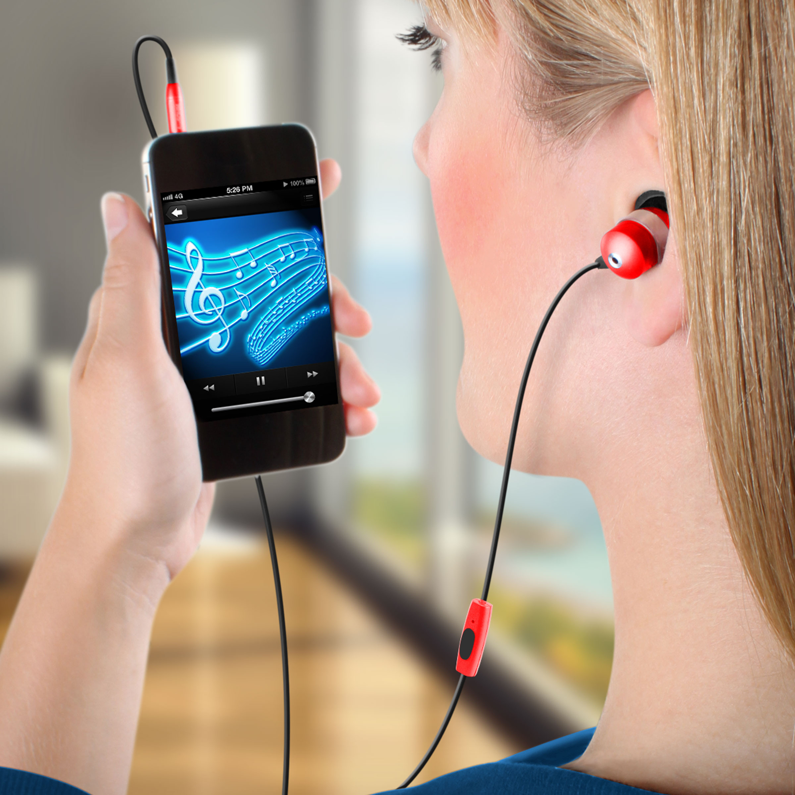 GOgroove AudiOHM HF Noise Isolating Earphone Headset with Built-in Microphone