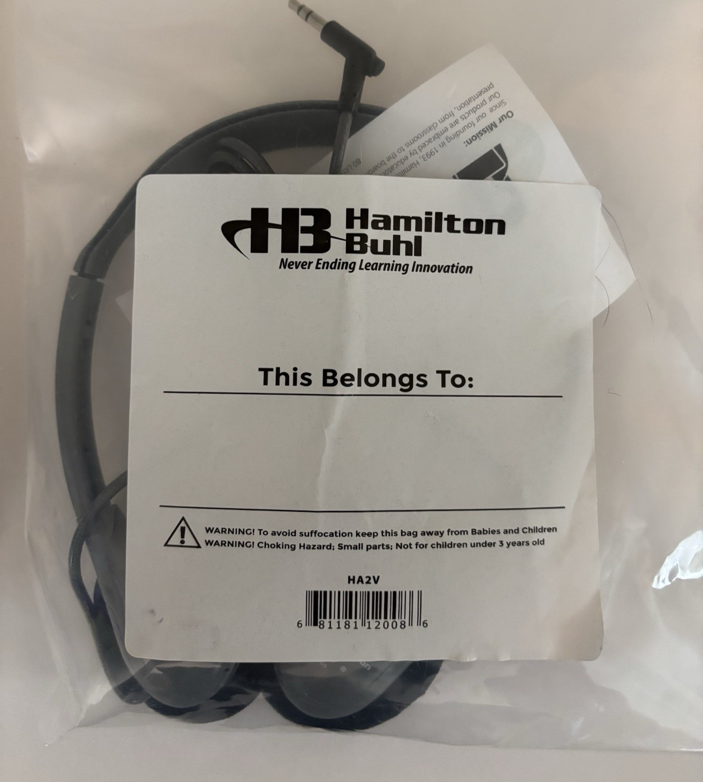2-Hamilton Buhl On Ear Stereo Headphone with Volumes Control HA2V Open Box