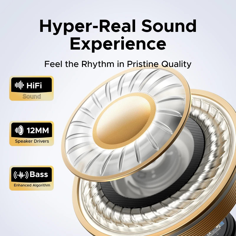 UGREEN ClipBuds Open Ear Wireless Headphones Bluetooth 6.0 with 4 Mic Clear Call