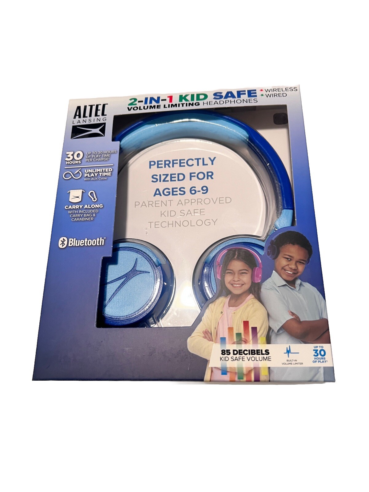 Altec Headphones 30 Hours Kid Safe 3.5mm Jack Wired Wireless Age 6-9 Electronics