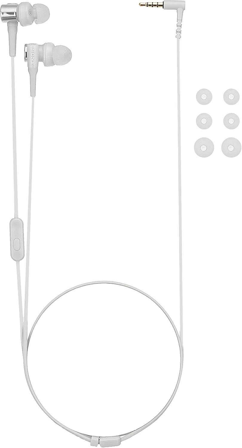 Sony MDR-XB55AP White Extra Bass Wired In-Ear Earbuds with Mic Remote