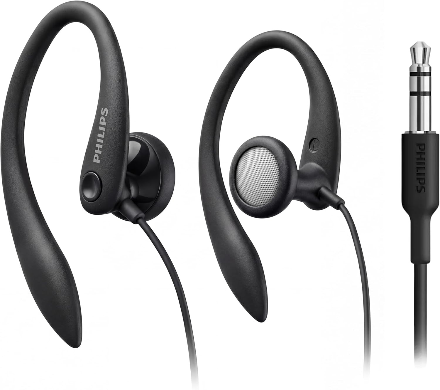 SHS3200BK Flexible Earhook Headphones, Black