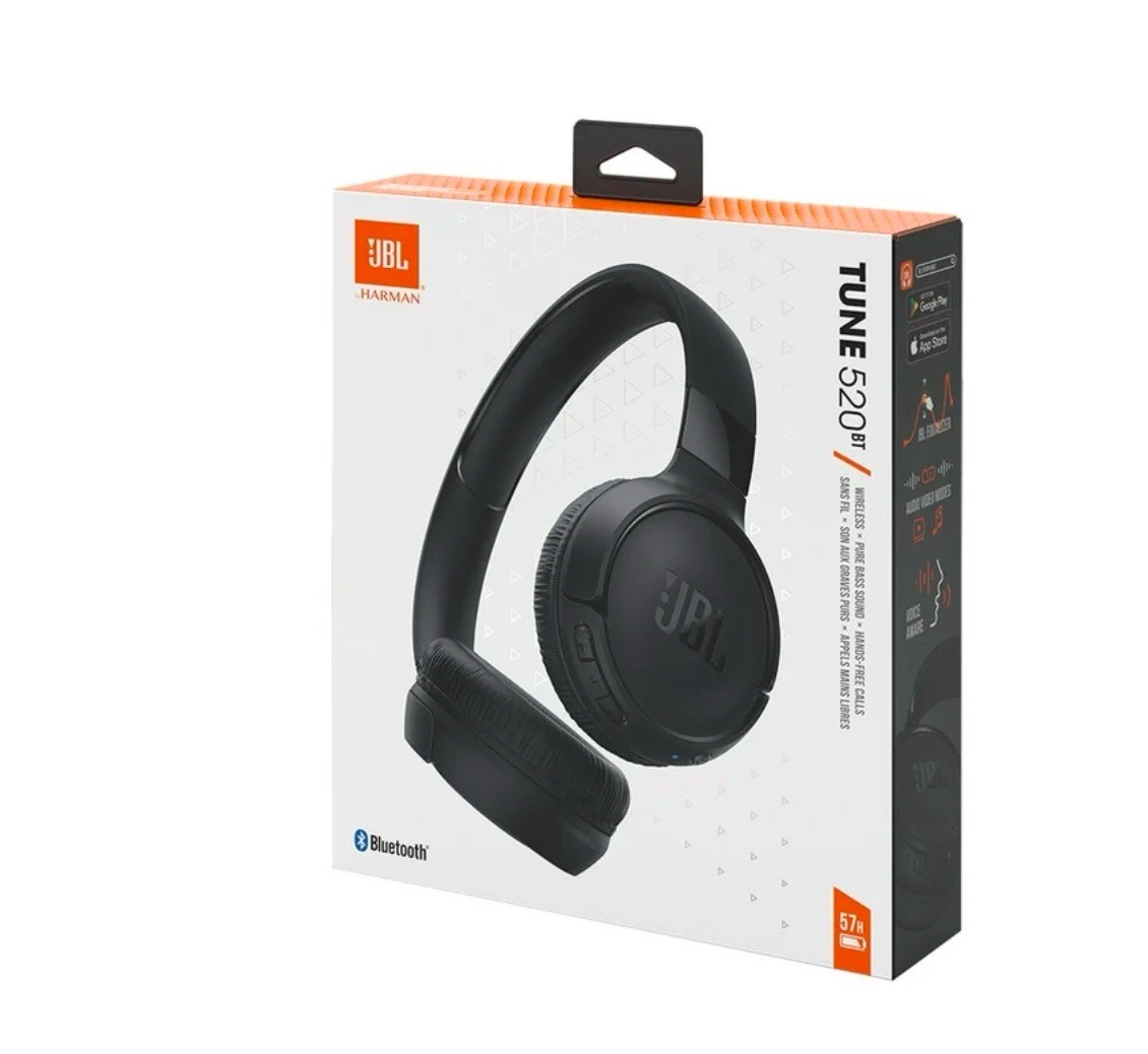 JBL Tune 520BT Wireless Bluetooth On-Ear Headphones Built-In Microphone-blue