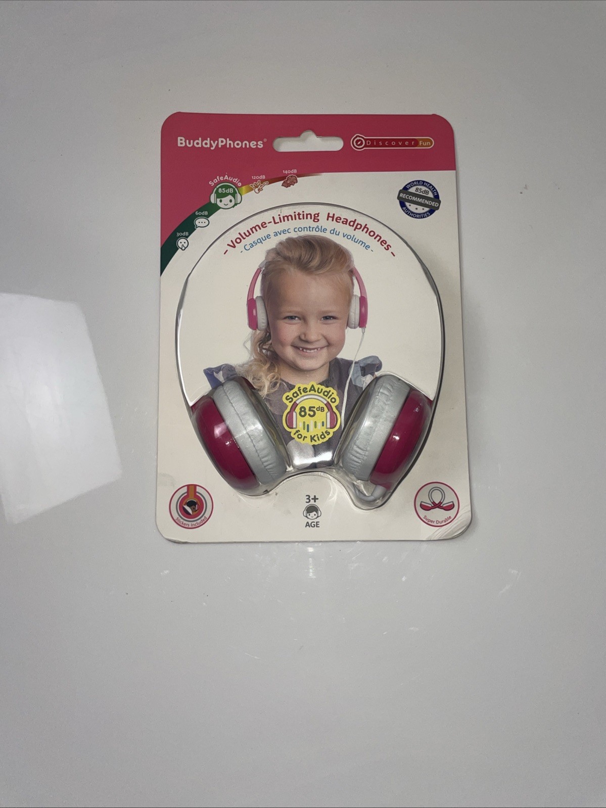 Buddyphones Discover Kids On-Ear Wired Headphones – Pink