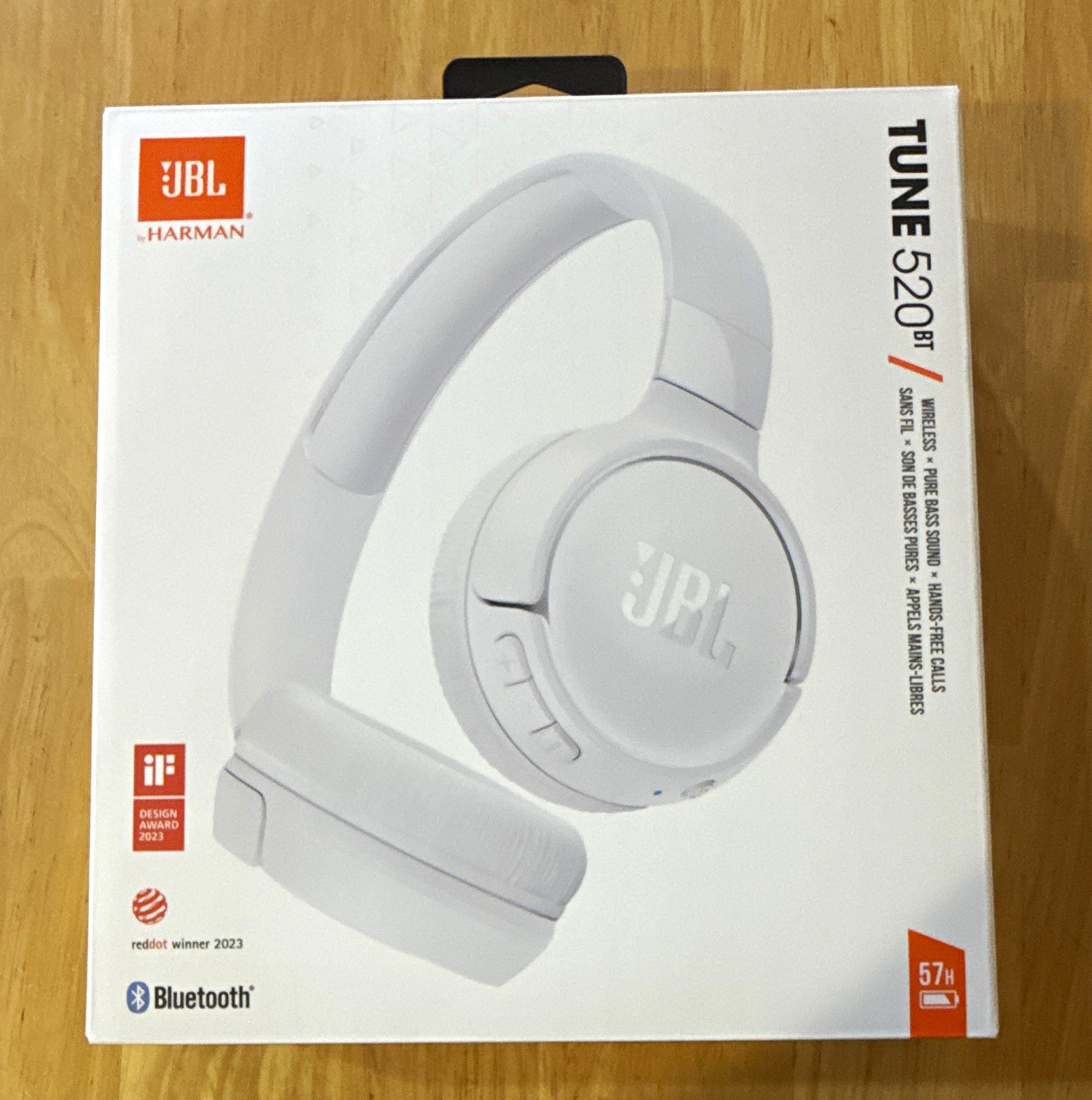 JBL Tune 520BT Bluetooth Wireless On-Ear Headband Headphones White