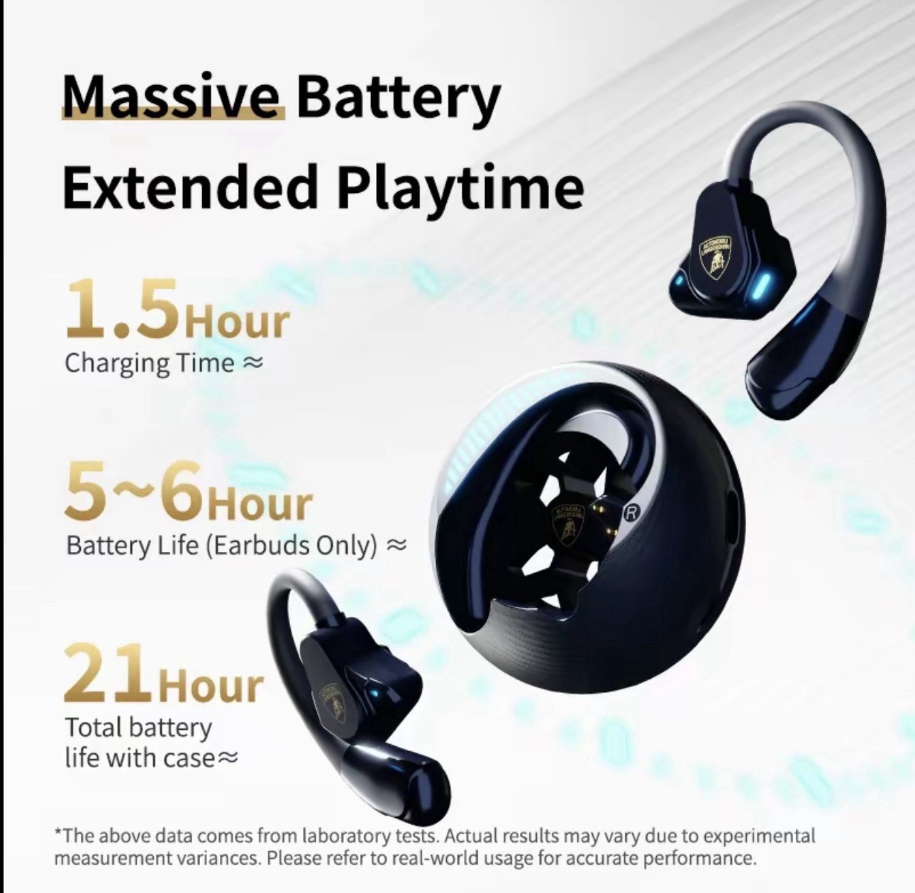 Lamborghini Sport Ear Hook Audifonos Bluetooth 6.0 Headphones