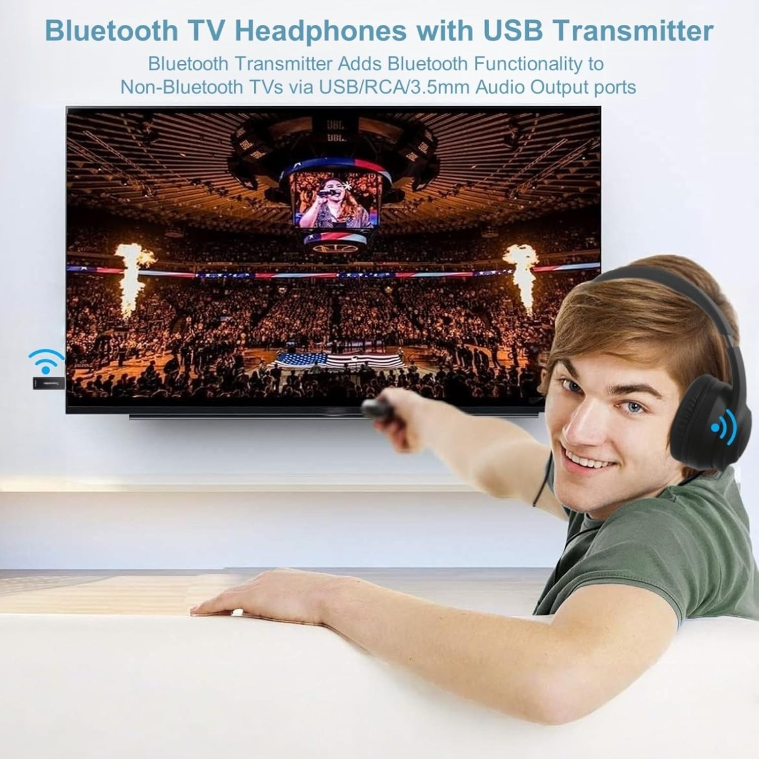 Wireless Over-Ear TV Headphones for Seniors with ANC, Bluetooth 5.3 & 3-in-1 …