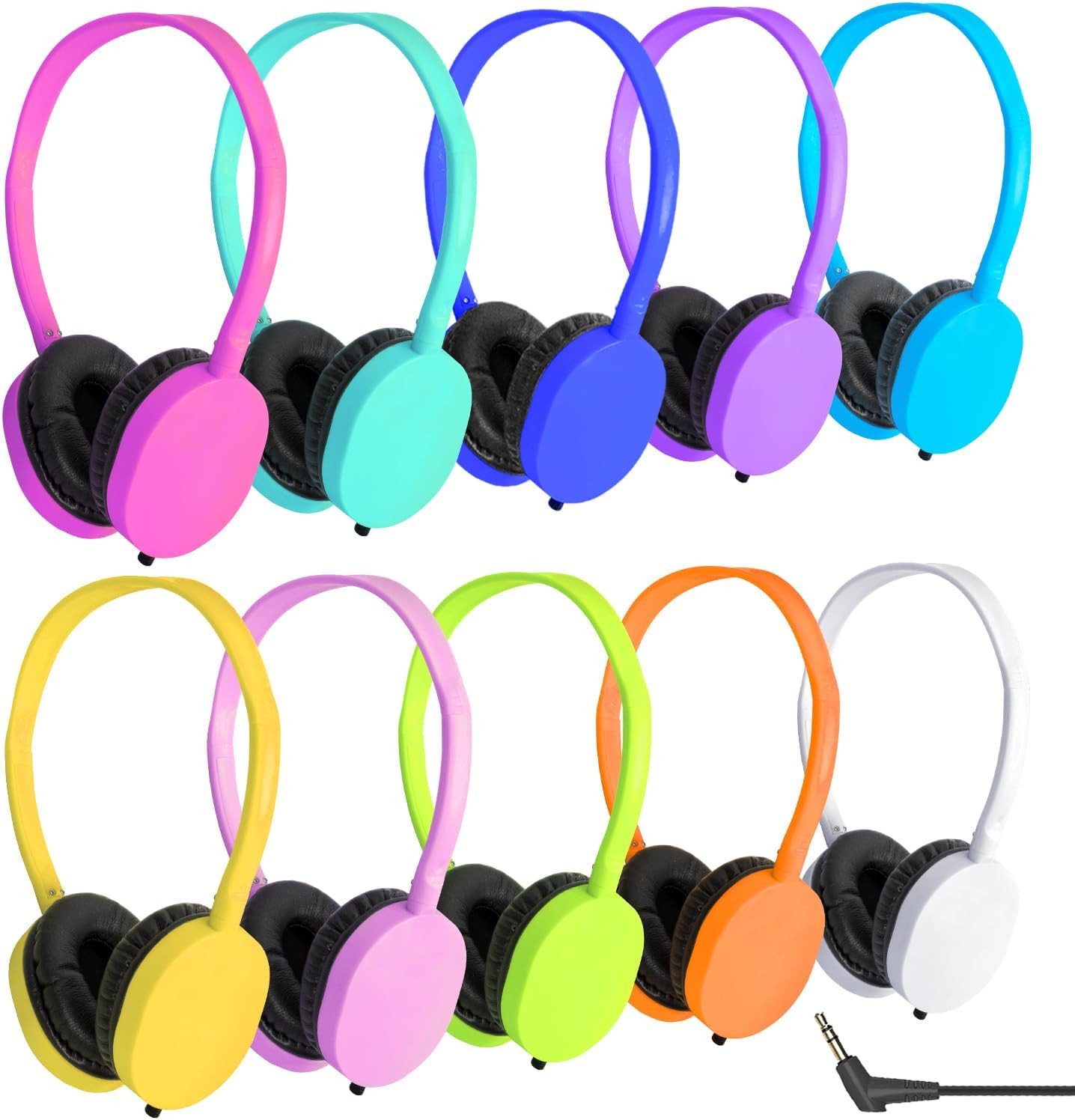 Kids Headphones Bulk 10 Pack for School Classroom Student Children Toddler Boys