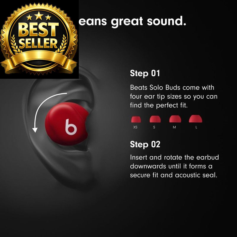 Beats Solo Buds – Wireless Bluetooth Earbuds | 18 Hours One Size, Storm Gray