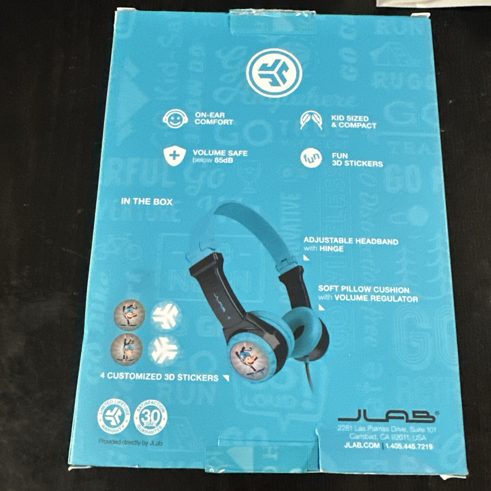 JLab JBuddies Folding On Ear Wired KIDS Headphones Portable Volume Limiting Blue