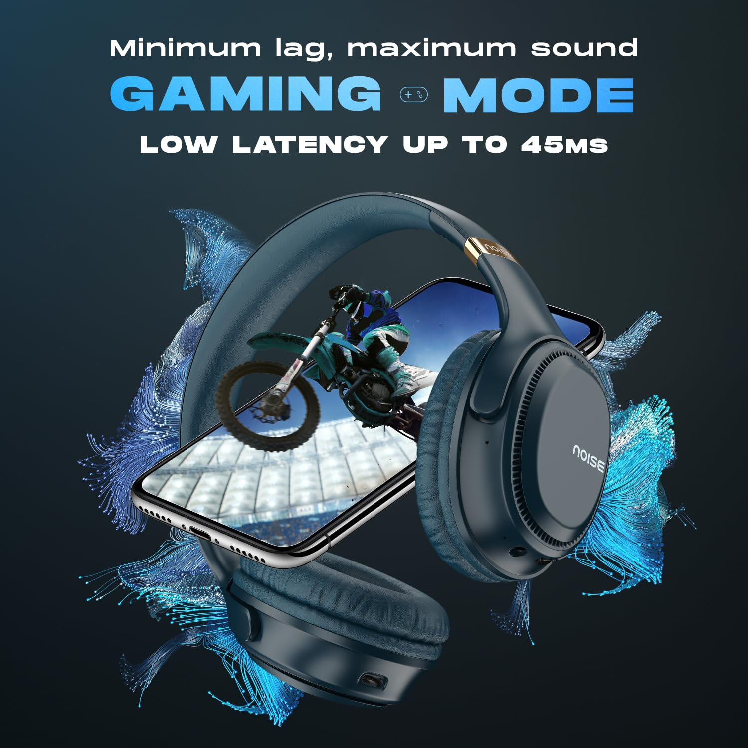 Noise 3 Wireless On-Ear Headphones with 70H Playtime,40mm Driver,up to 45ms,New,