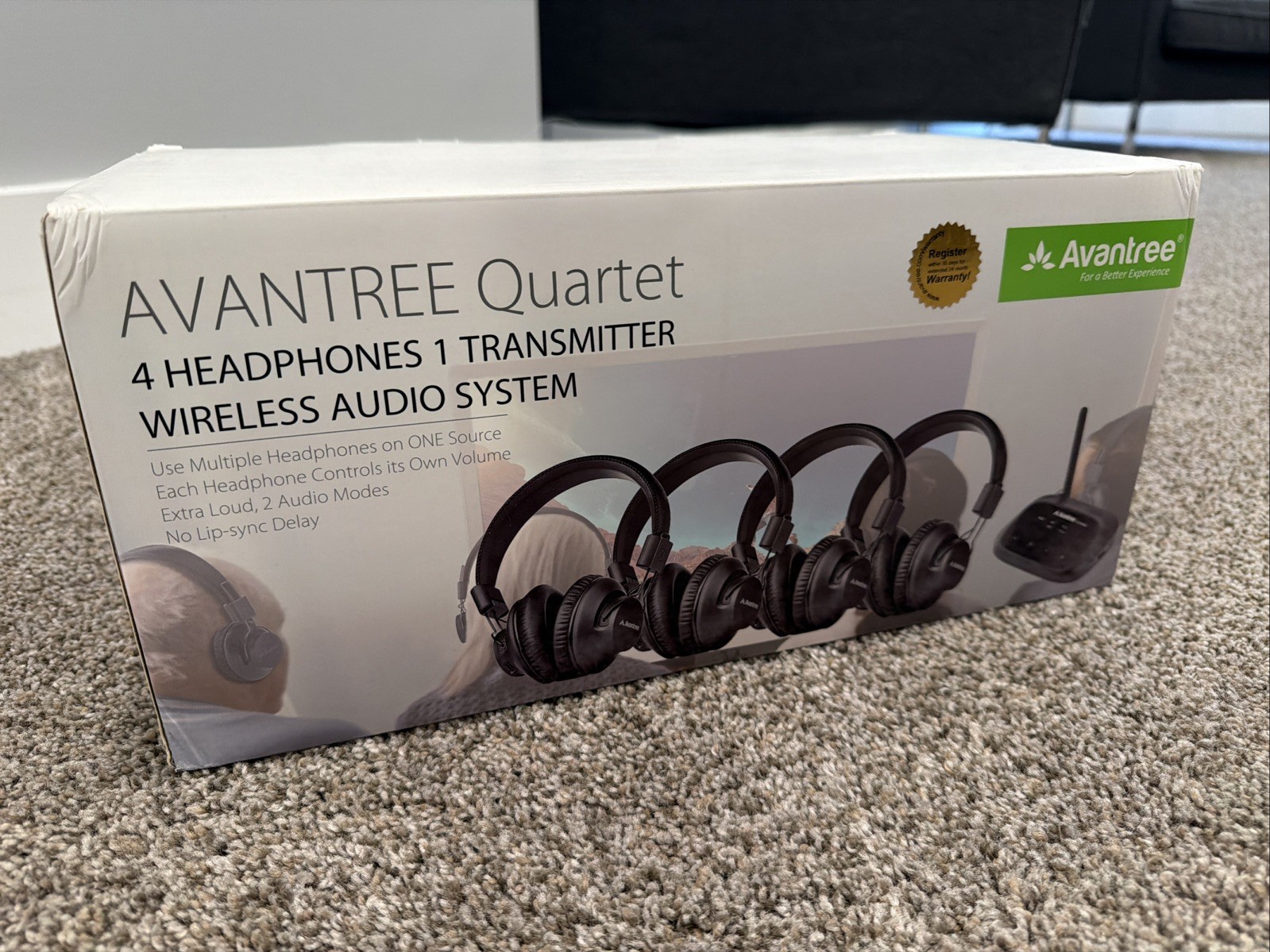Avantree Quartet – Wireless Group Listening Headphones Transmitter for TV