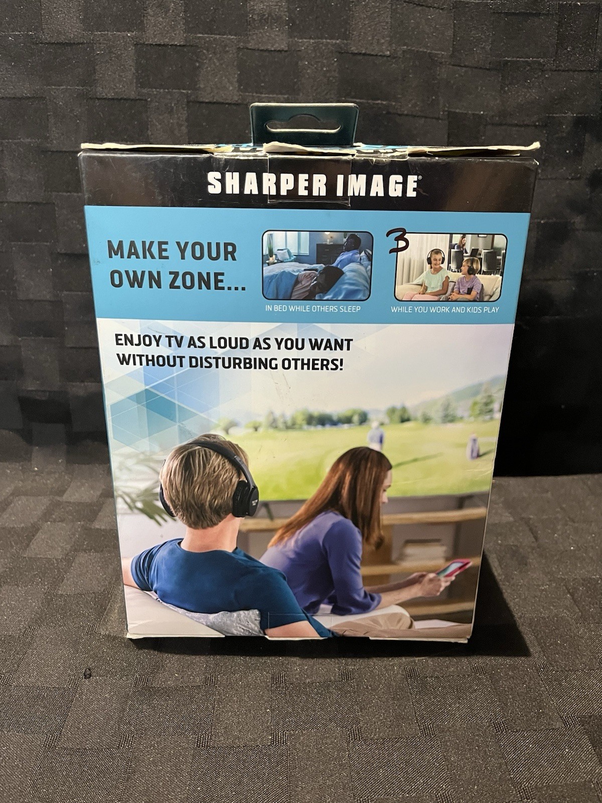 Sharper Image OWN ZONE Wireless TV Headphones 30603 Black New Sealed