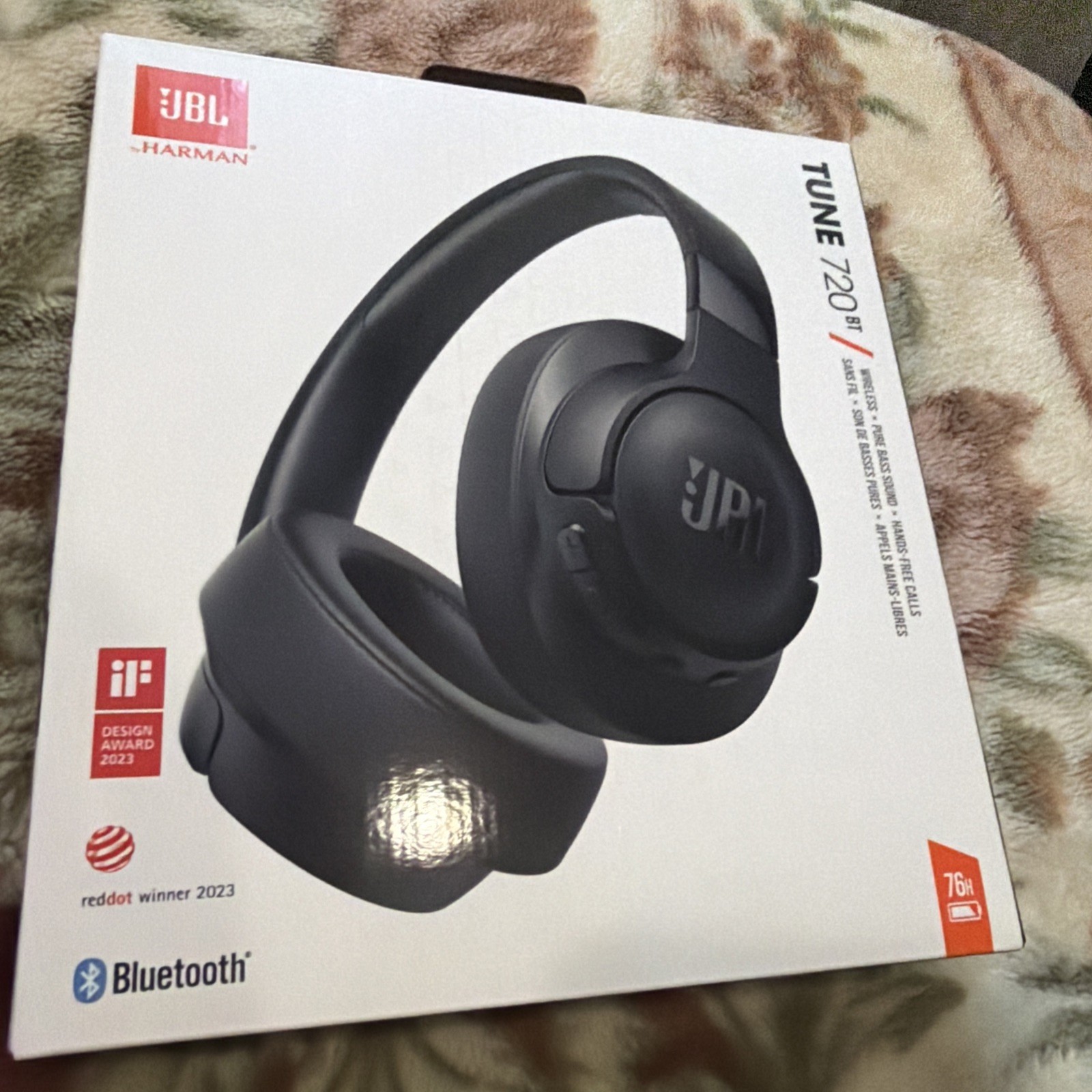 NEW – JBL Tune 720BT Wireless Bluetooth Over-Ear Headphones Pure Bass Black