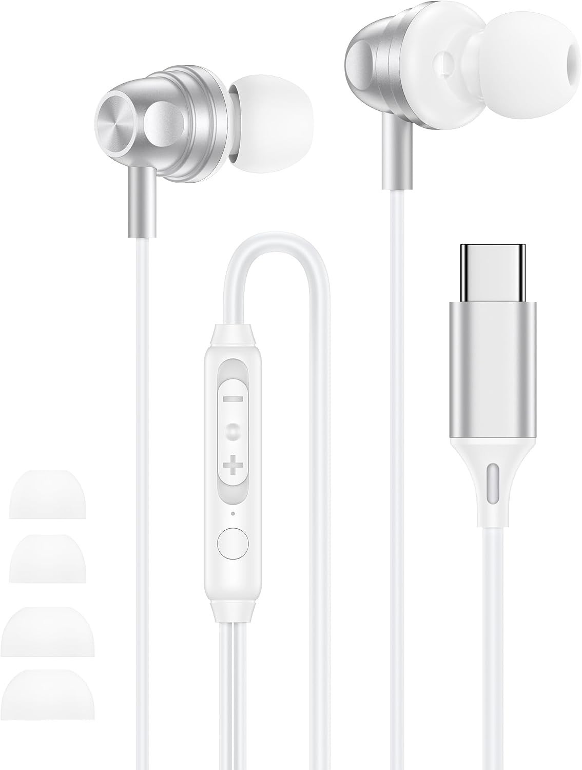 USB C Wired Ear Buds Earbuds for 17e 16 15 Pro Max 17 Air 16e White …..
