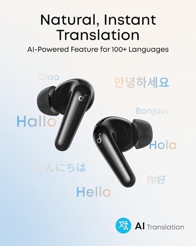 P31i by Anker, Real-Time Adaptive Noise Cancelling, Hi-Res Sound, Black