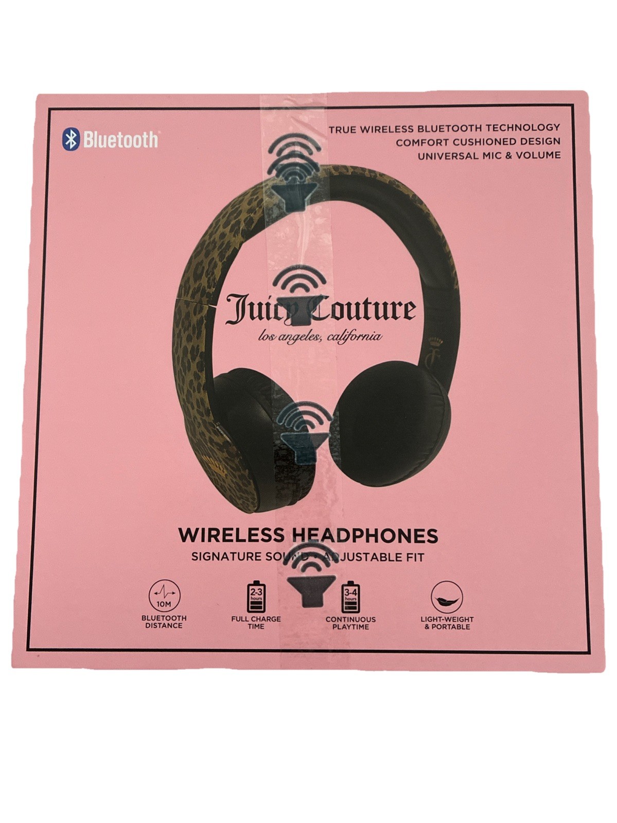 New Juicy Couture Cheetah Leopard Wireless Headphones Signature Sound