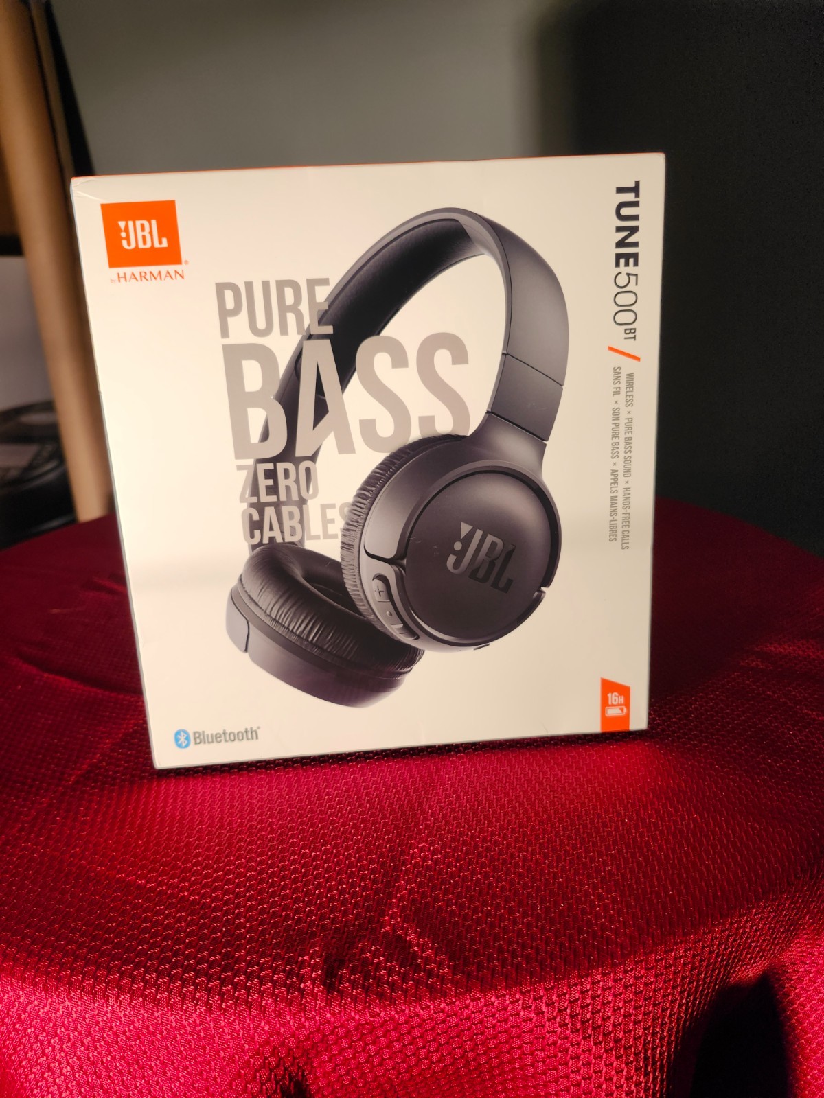 JBL Tune 500BT Bluetooth On-Ear Headphones – Black