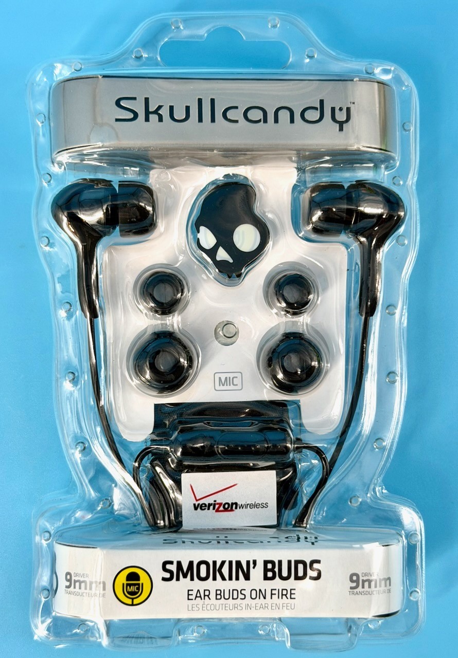 NEW Skullcandy Smokin’ Buds In-Ear Wired Earbuds 9mm Noise-Isolating Black