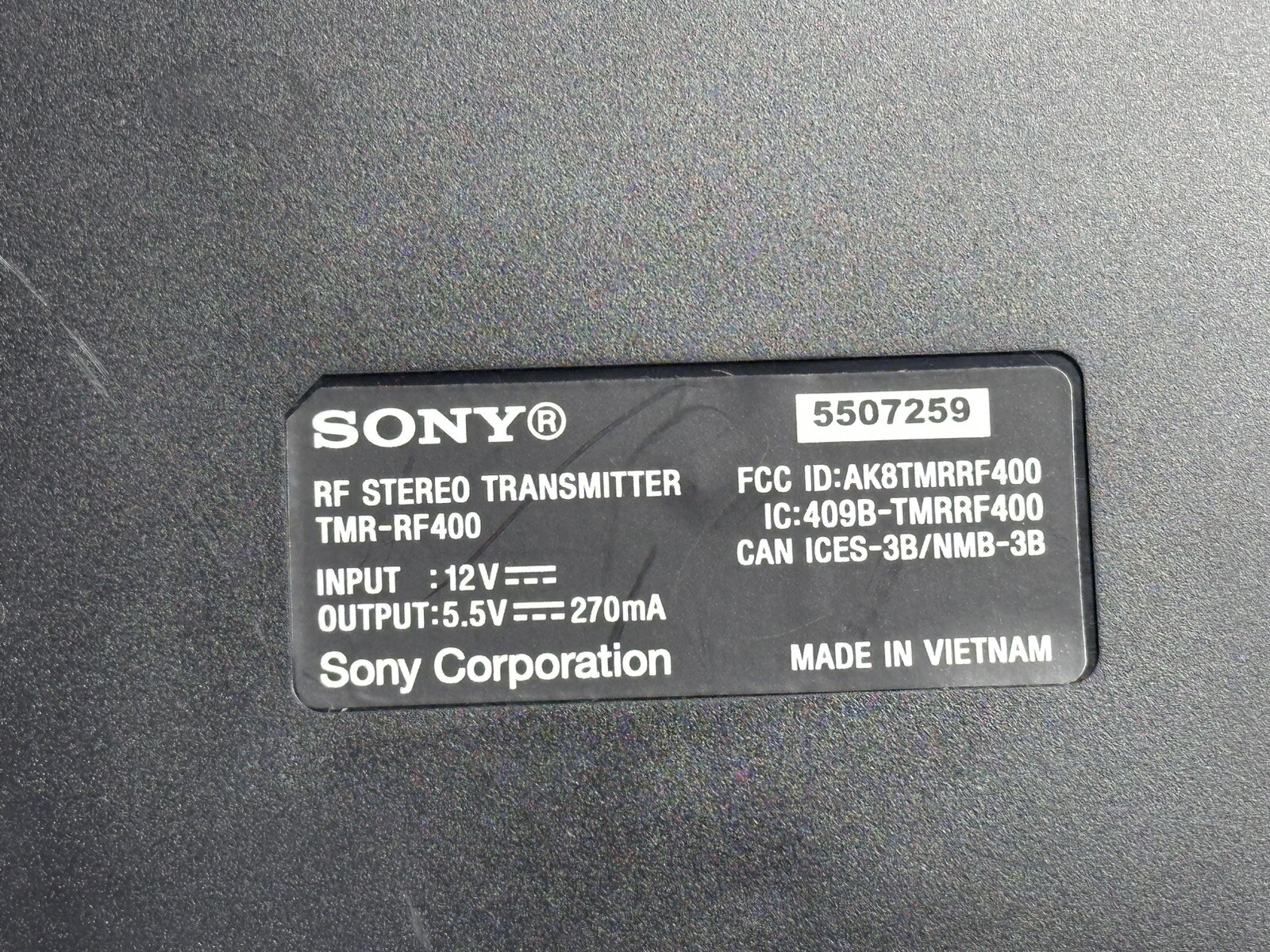 SONY WH-RF400 Wireless Headphones Transmitter Charging Base Only