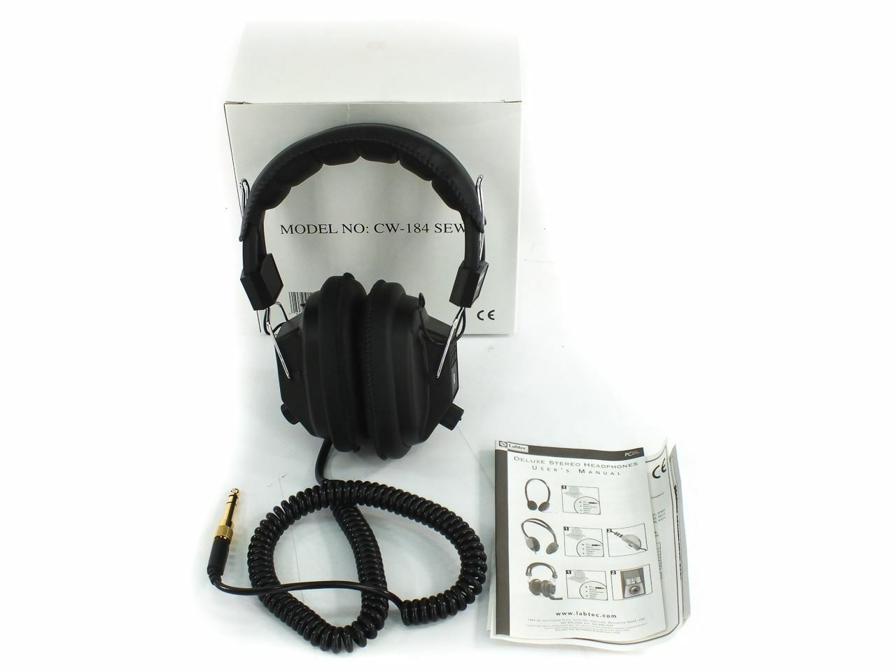 Labtec C-184 Stereo/Mono Headphones with Volume Control 3.5mm 1/4″ – New In Box