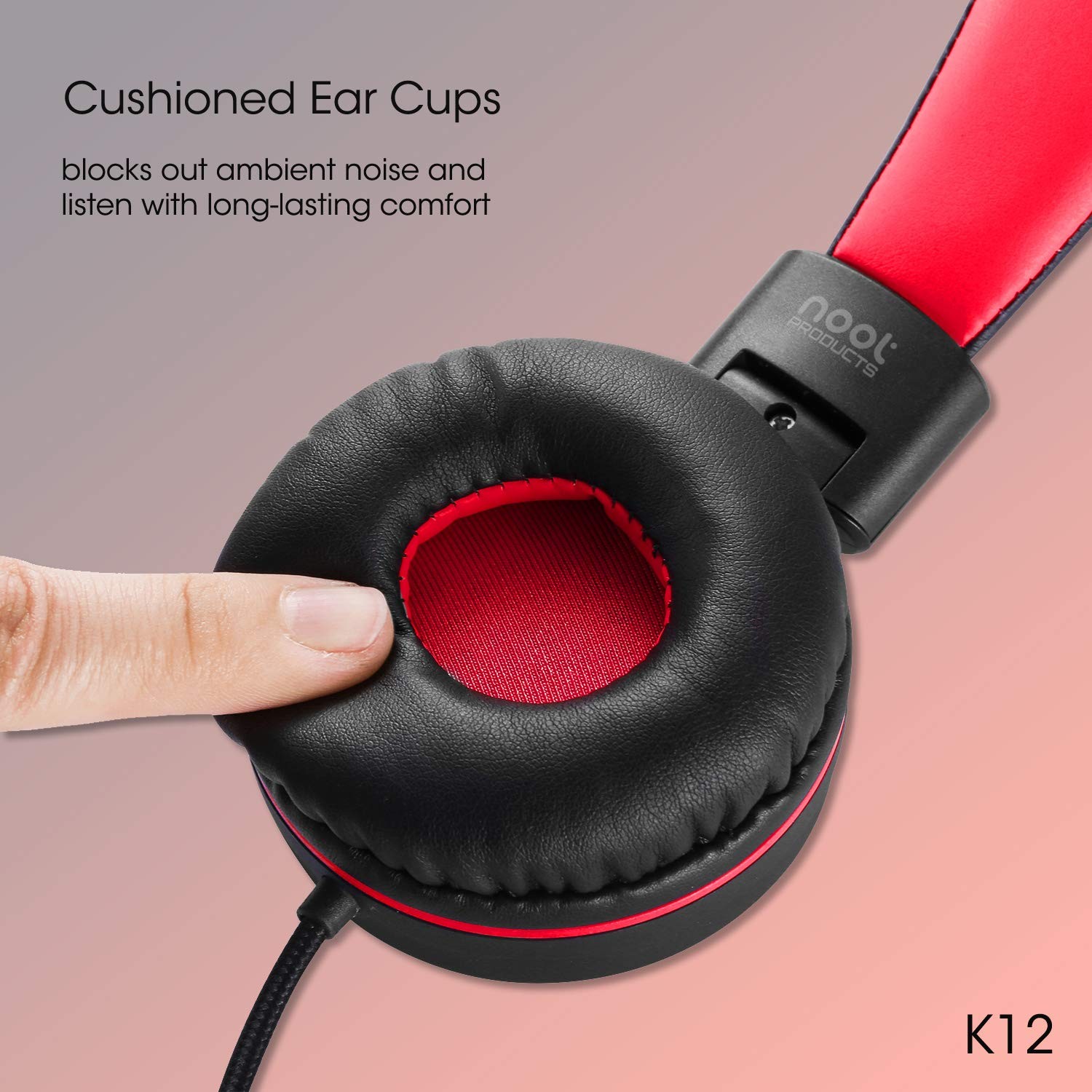 Headphones with Microphone K12 Stereo 5ft Long Cord with 85dB/94dB Volume Lim…