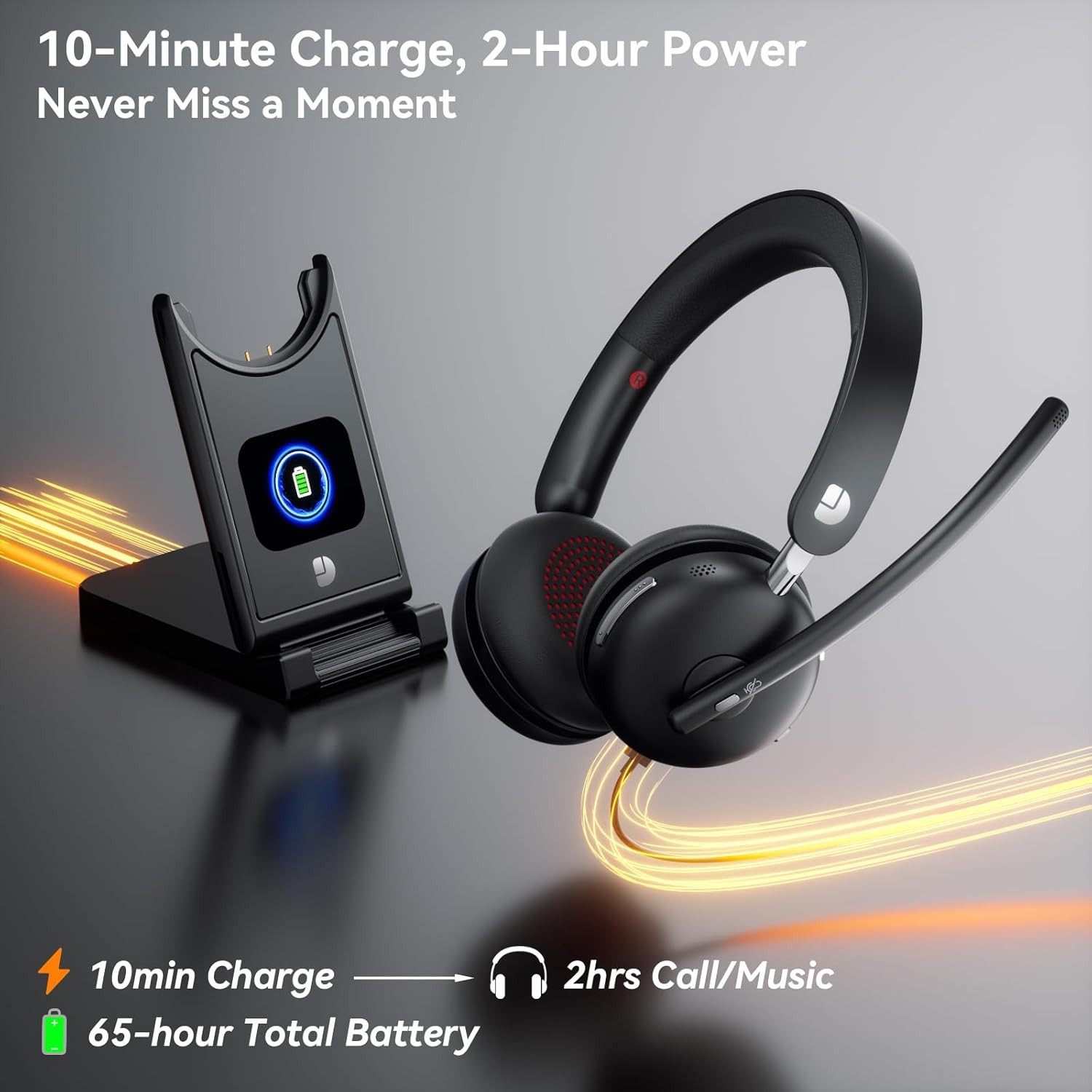 Dytole Wireless Headset with Mic for Work-Bluetooth 5.3 Headset with Microphone