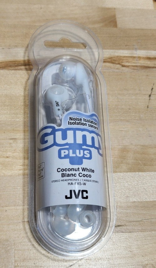 Headphones Noise Isolation JVC HA-FX5-W-KX Gumy Plus Coconut White (Qty 10)