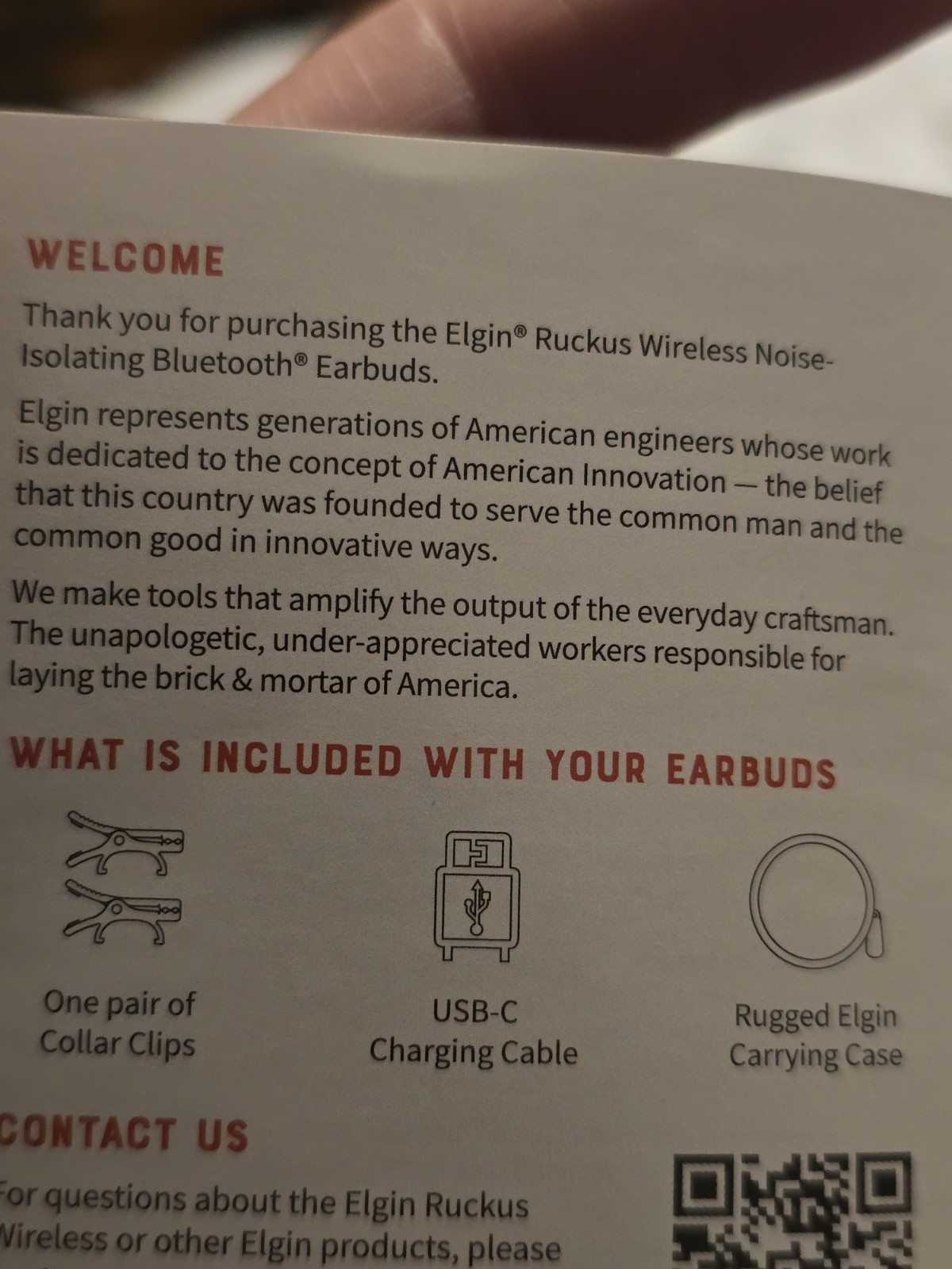 Elgin Ruckus Wireless Bluetooth Earplug Headphones 25 dB Noise Isolating Earbuds