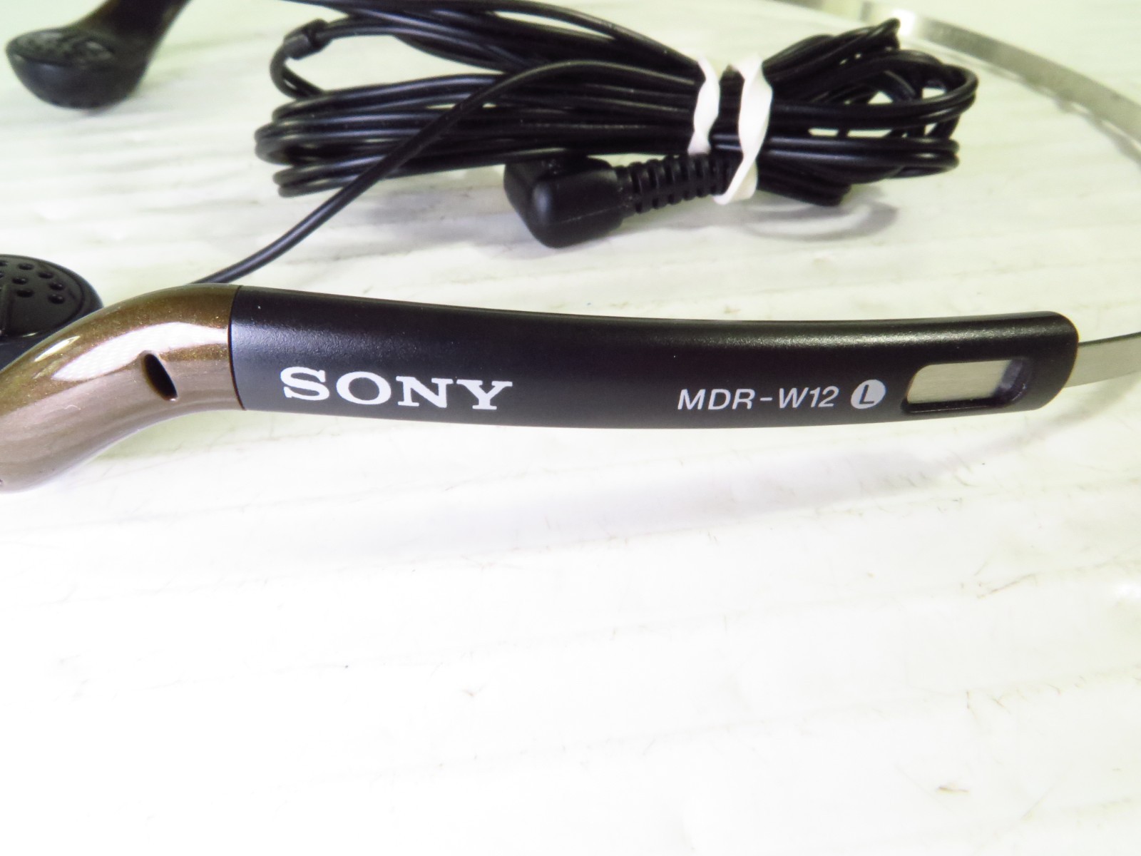 Sony MDR-W12 Headphones, 3.5mm Stereo Plug, Black & Brown, Tested