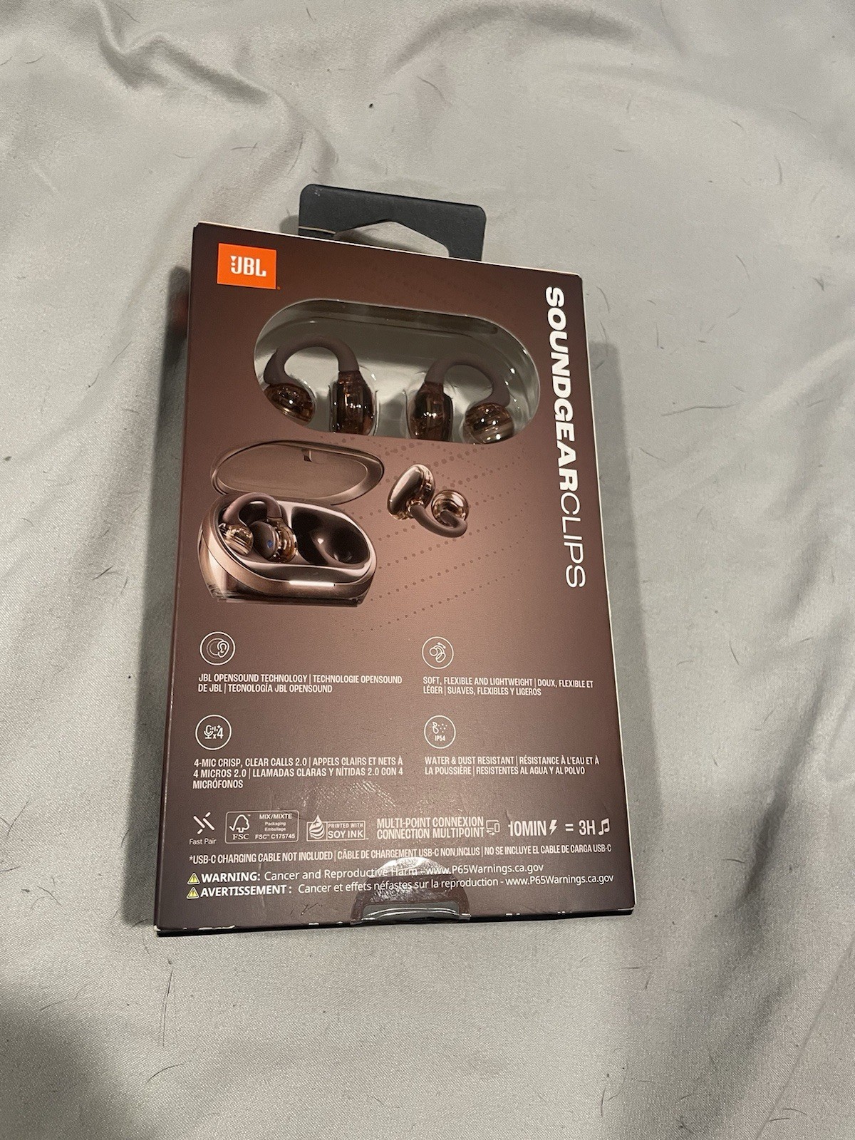 JBL Soundgear Clips Open-Ear Bluetooth Earbuds, Multipoint, Black
