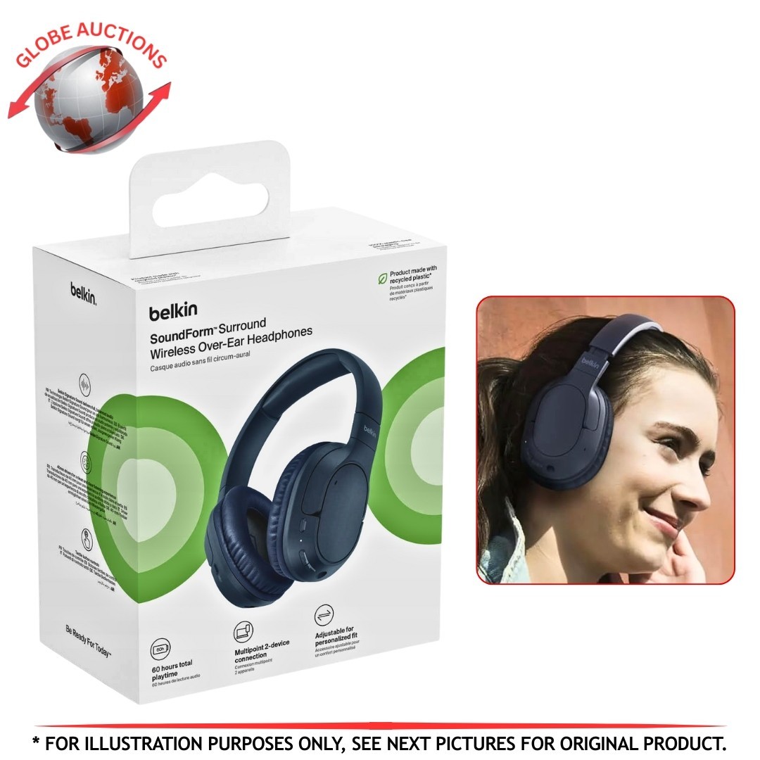 Belkin SoundForm Surround Over-Ear Sound Isolating True Wireless Headphones