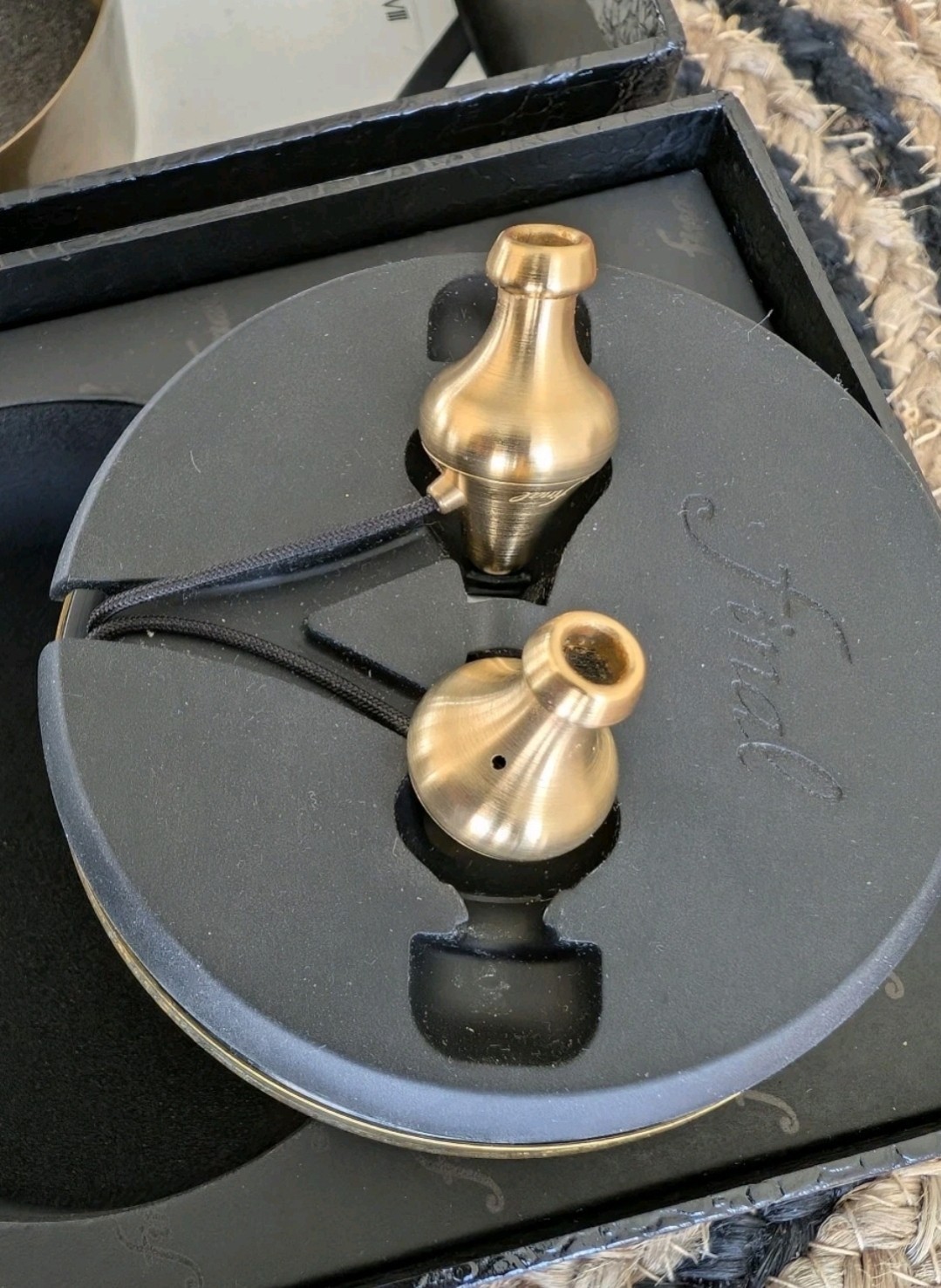 Final Audio Design Gold & Black In-Ear Earbud Headphones 3.5mm Jack