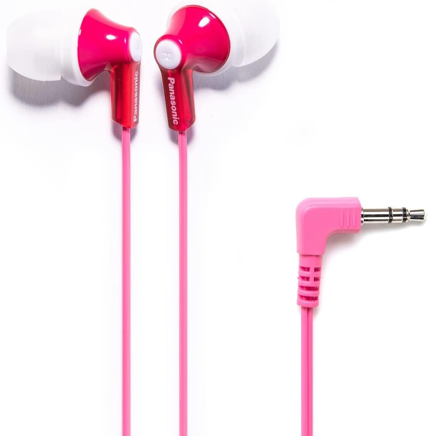 Panasonic ErgoFit Wired Earbuds, 3.5mm Jack In-Ear Headphones – (Pink)