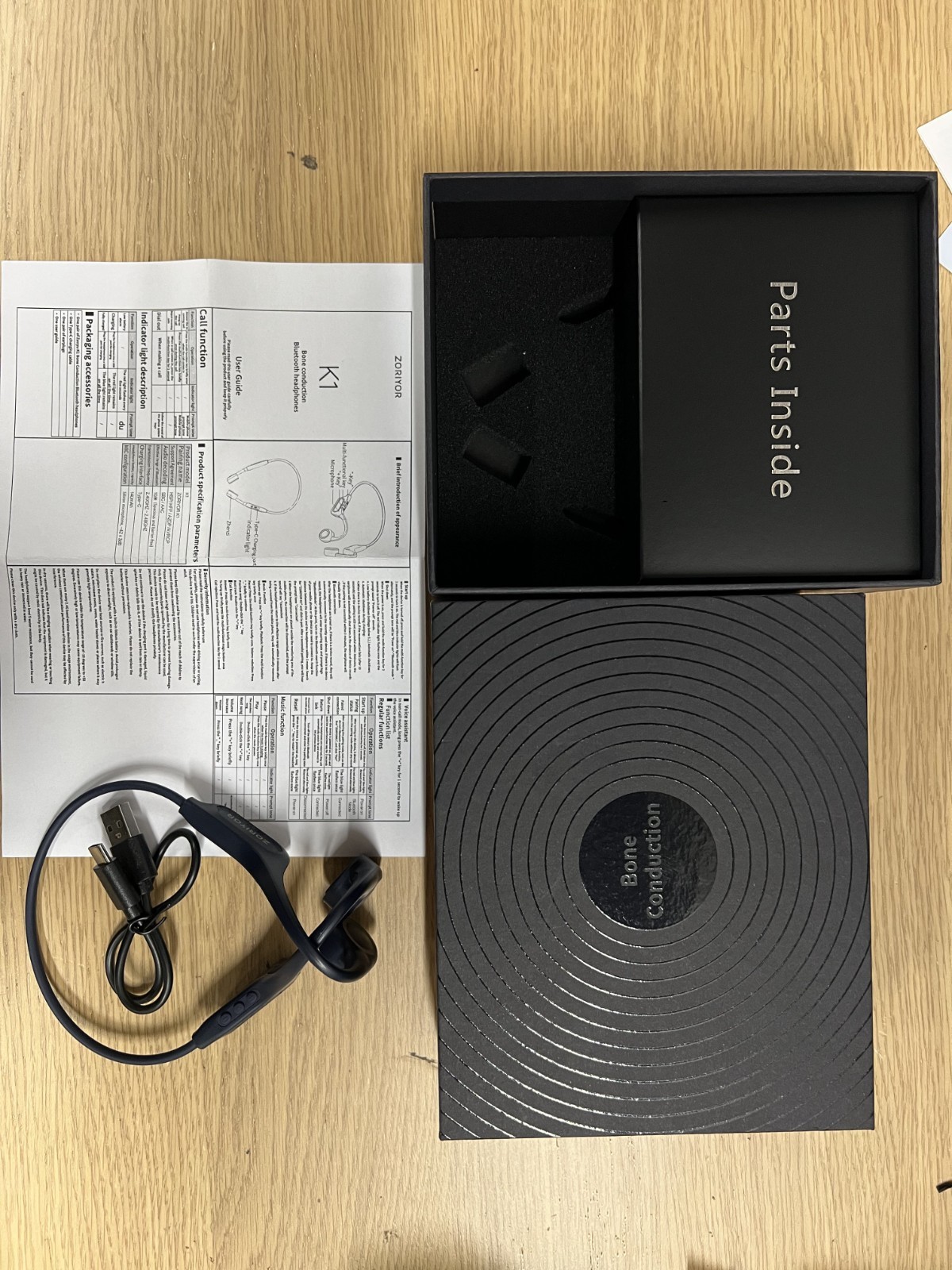 K1 Bone Conduction Bluetooth Headphones – Open-Ear Design, Comfortable & Safe