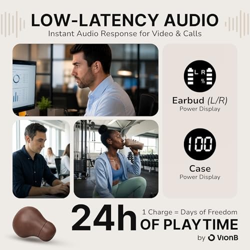 Air Skin Tones Invisible Earbuds for Small Ears – Wireless Bluetooth Warm Cocoa